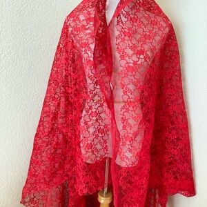 Lace fabric Vintage Red Lace fabric for a costume or special sewing project